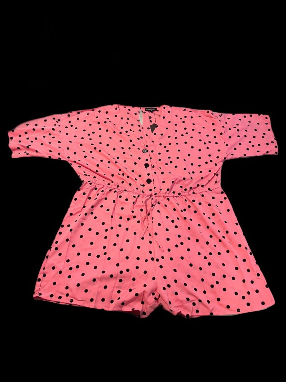 ASOS Curve romper - pink with black polka dots